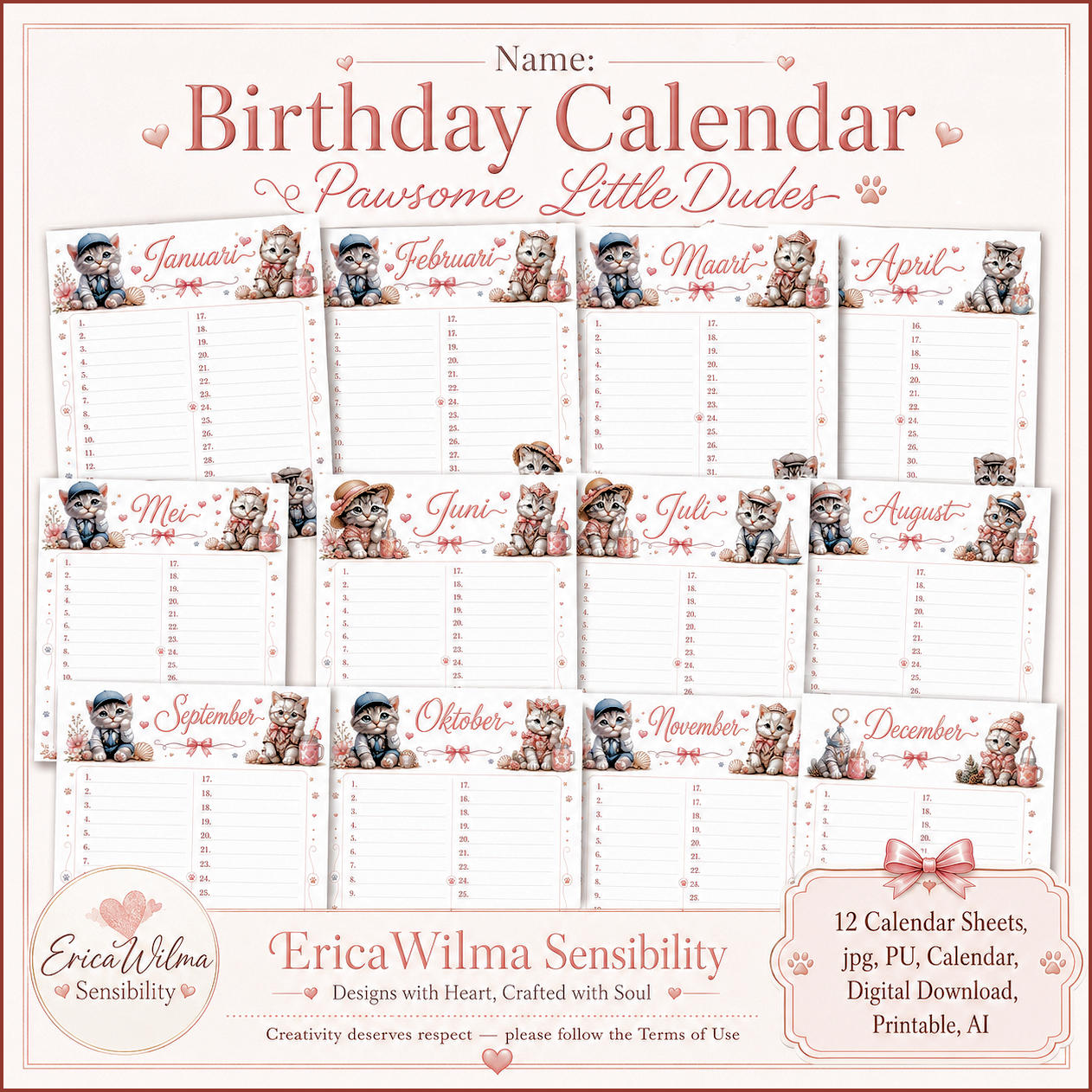 (image for) EW AI Birthday Calendar Pawesome little dudes 2026